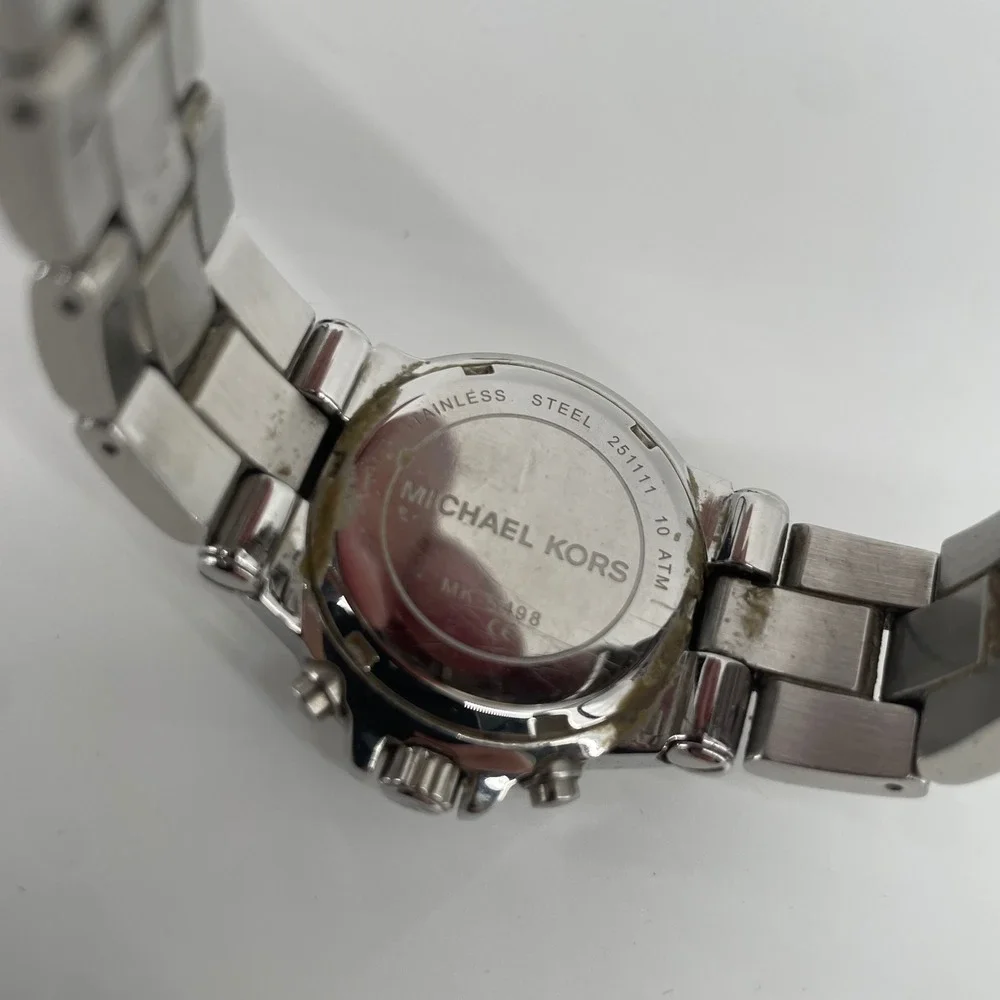 Michael Kors Watch Women OS Silver MK-5498 Chronograph Stainless Steel Bracelet